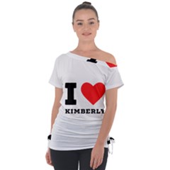 I love kimberly Off Shoulder Tie-Up Tee