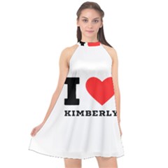 I love kimberly Halter Neckline Chiffon Dress 