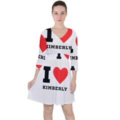 I love kimberly Quarter Sleeve Ruffle Waist Dress