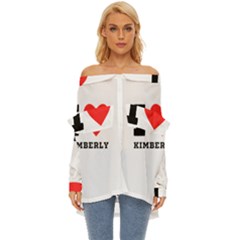 I love kimberly Off Shoulder Chiffon Pocket Shirt