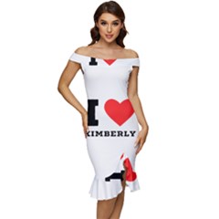 I love kimberly Off Shoulder Ruffle Split Hem Bodycon Dress