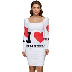 I love kimberly Women Long Sleeve Ruched Stretch Jersey Dress