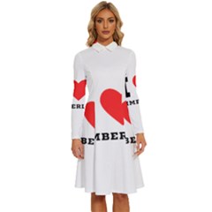 I love kimberly Long Sleeve Shirt Collar A-Line Dress