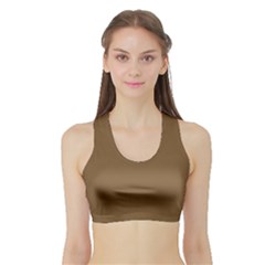 Coyote Brown	 - 	sports Bra With Border by ColorfulSportsWear