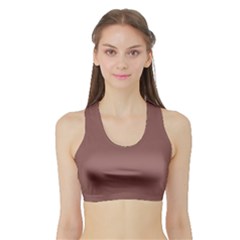 Rose Taupe Brown	 - 	sports Bra With Border