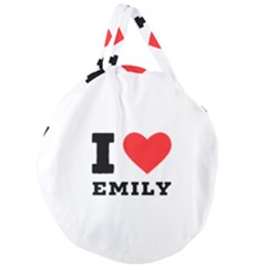 I Love Emily Giant Round Zipper Tote