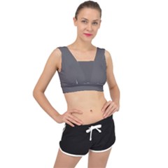 Carbon Grey	 - 	v-back Sports Bra by ColorfulSportsWear