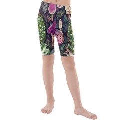 Forest Fairycore Foraging Kids  Mid Length Swim Shorts