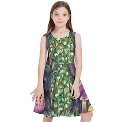 Forest Fairycore Foraging Kids  Skater Dress by GardenOfOphir