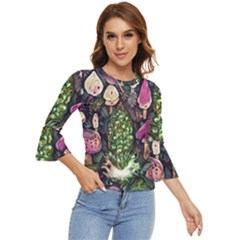 Forest Fairycore Foraging Bell Sleeve Top