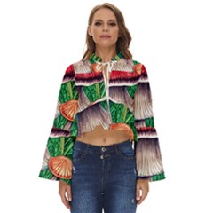 Woodsy Foraging Garden Boho Long Bell Sleeve Top
