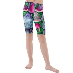 Fantasy Foraging Garden Kids  Mid Length Swim Shorts