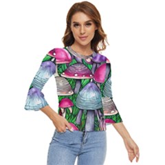 Fantasy Foraging Garden Bell Sleeve Top