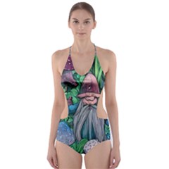 Mushroom Design Fairycore Forest Cut-out One Piece Swimsuit by GardenOfOphir