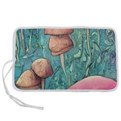 Natural Mushroom Design Fairycore Garden Pen Storage Case (m) by GardenOfOphir