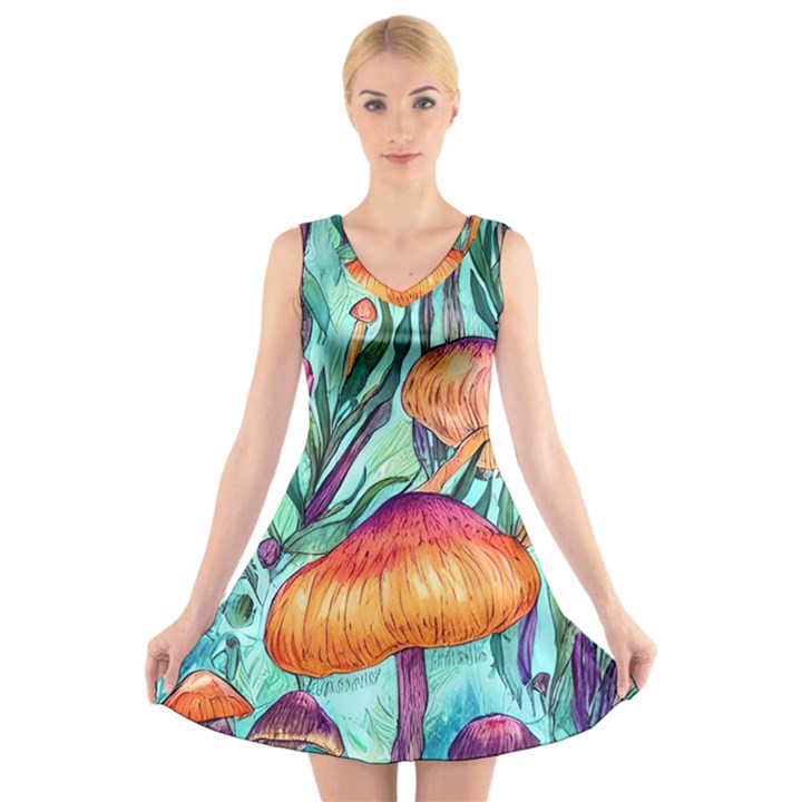 Fairy Forest Treasures V-Neck Sleeveless Dress