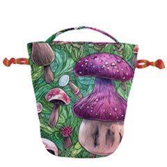 Foraging In The Forest Drawstring Bucket Bag by GardenOfOphir