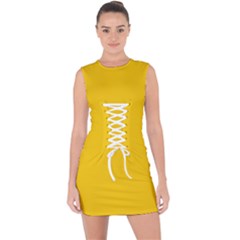 Canary Yellow	 - 	lace Up Front Bodycon Dress by ColorfulDresses