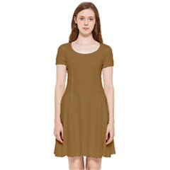Dirt Brown	 - 	inside Out Cap Sleeve Dress by ColorfulDresses