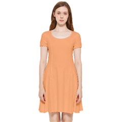 Medium Papaya Orange	 - 	inside Out Cap Sleeve Dress