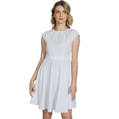 Clear Water Blue	 - 	cap Sleeve High Waist Dress by ColorfulDresses