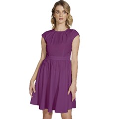 Byzantine Purple	 - 	cap Sleeve High Waist Dress by ColorfulDresses