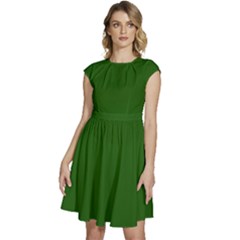 Lincoln Green	 - 	cap Sleeve High Waist Dress by ColorfulDresses