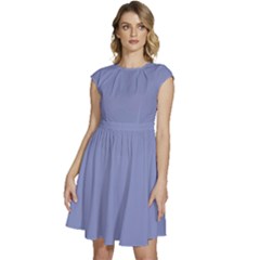 Jacaranda Purple	 - 	cap Sleeve High Waist Dress by ColorfulDresses