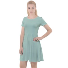 Pistachio Green	 - 	cap Sleeve Velour Dress by ColorfulDresses