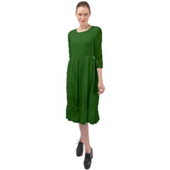 Lincoln Green	 - 	Ruffle End Midi Chiffon Dress