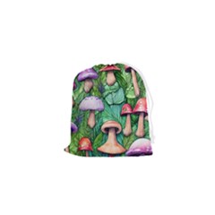 Tiny Toadstools Drawstring Pouch (xs) by GardenOfOphir