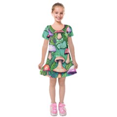 Tiny Toadstools Kids  Short Sleeve Velvet Dress by GardenOfOphir