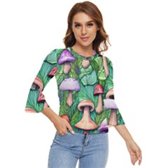 Tiny Toadstools Bell Sleeve Top