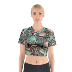 Tiny Forest Mushrooms Cotton Crop Top by GardenOfOphir