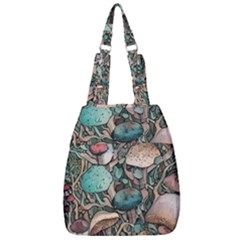 Tiny Forest Mushrooms Center Zip Backpack by GardenOfOphir