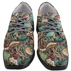 Tiny Forest Mushrooms Women Heeled Oxford Shoes by GardenOfOphir