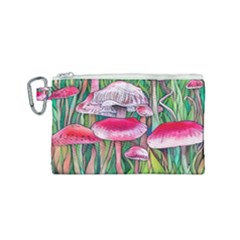 Forest Mushrooms Canvas Cosmetic Bag (small)