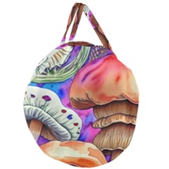 Goblin Mushrooms Giant Round Zipper Tote by GardenOfOphir