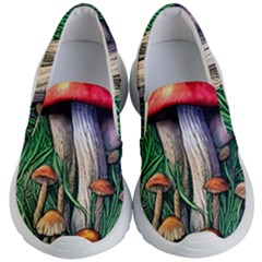 Forest Fairycore Mushroom Foraging Craft Kids Lightweight Slip Ons by GardenOfOphir