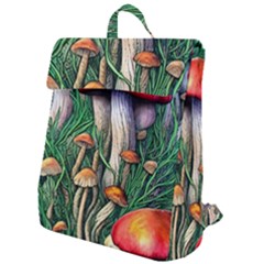 Forest Fairycore Mushroom Foraging Craft Flap Top Backpack by GardenOfOphir