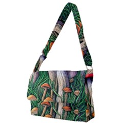 Forest Fairycore Mushroom Foraging Craft Full Print Messenger Bag (l) by GardenOfOphir