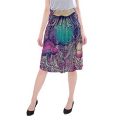 Natural Forest Fairy Mushroom Foraging Midi Beach Skirt