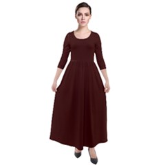 Bean Black	 - 	quarter Sleeve Maxi Velour Dress