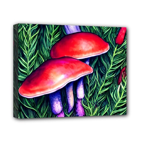 Vintage Flowery Garden Nature Mushroom Canvas 10  x 8  (Stretched)