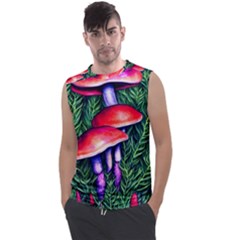 Vintage Flowery Garden Nature Mushroom Men s Regular Tank Top by GardenOfOphir