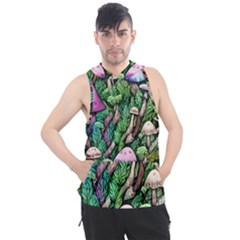 Mushrooms In The Woods Men s Sleeveless Hoodie by GardenOfOphir