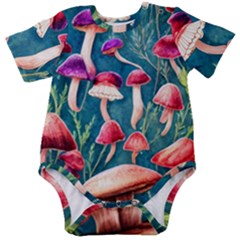 Forest Mushroom Baby Short Sleeve Bodysuit by GardenOfOphir