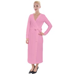Sweet Lilac Pink	 - 	velvet Maxi Wrap Dress by ColorfulDresses