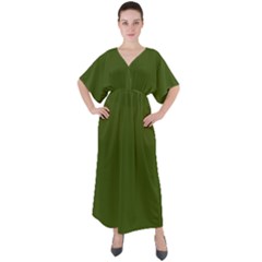 Juniper Green	 - 	v-neck Boho Style Maxi Dress