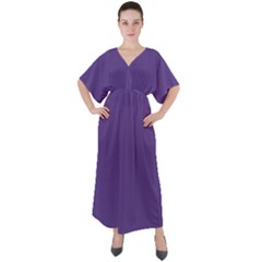 Ultra Violet Purple	 - 	v-neck Boho Style Maxi Dress